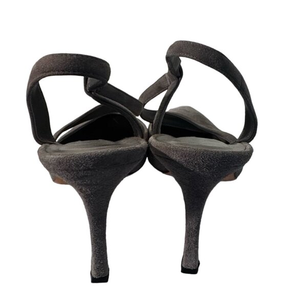 Manolo Blahnik Grey Suede Slingback Heels Size 37 main image 0